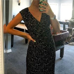 American Living Patterned Dress, Black & White